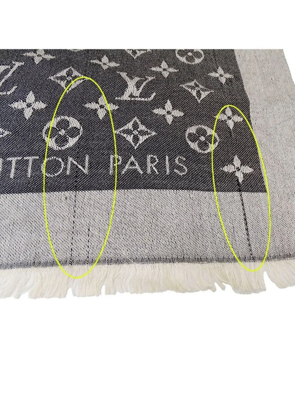 Louis Vuitton Shawl Silk Wool Monogram Black Large Logo Casual Scarf
